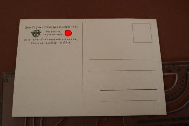 Postkarte Die Polizei im Fronteinsatz, Sicherheitspolizei, Ordnungspolizei,SS,Tag der Polizei 1942